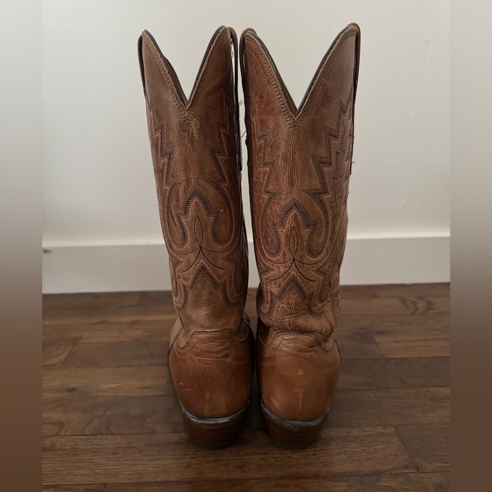 Lucchese Tan Leather Western Boots - Picture 3 of 6